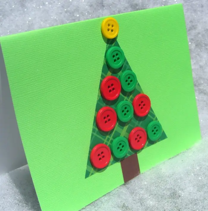 Ejemplo de postal de navidad infantil con botones