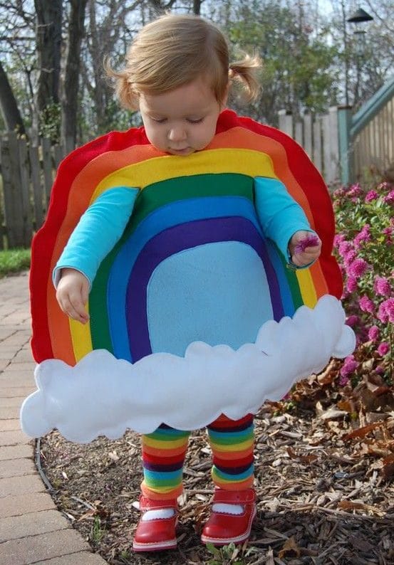 Disfraz infantil de arcoíris para niña