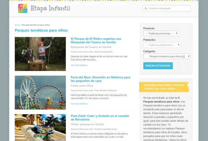 Parques temáticos para niños Actividades Infantiles Etapa Infantil