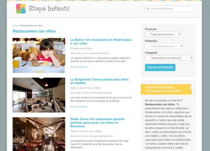 Restaurantes con niños Actividades Infantiles Etapa Infantil