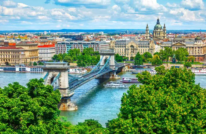 Río Danubio en la ciudad de Budapest