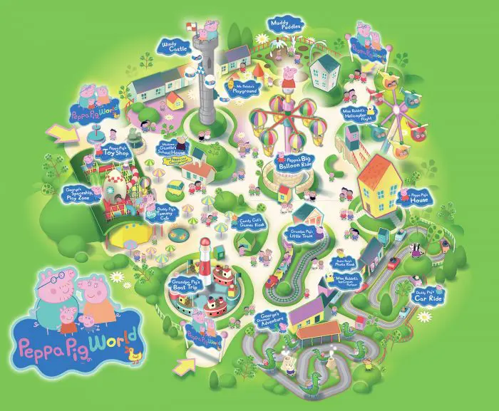 Mapa del parque Peppa Pig World
