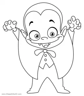 Dibujo de Vampiro para imprimir y colorear en Halloween