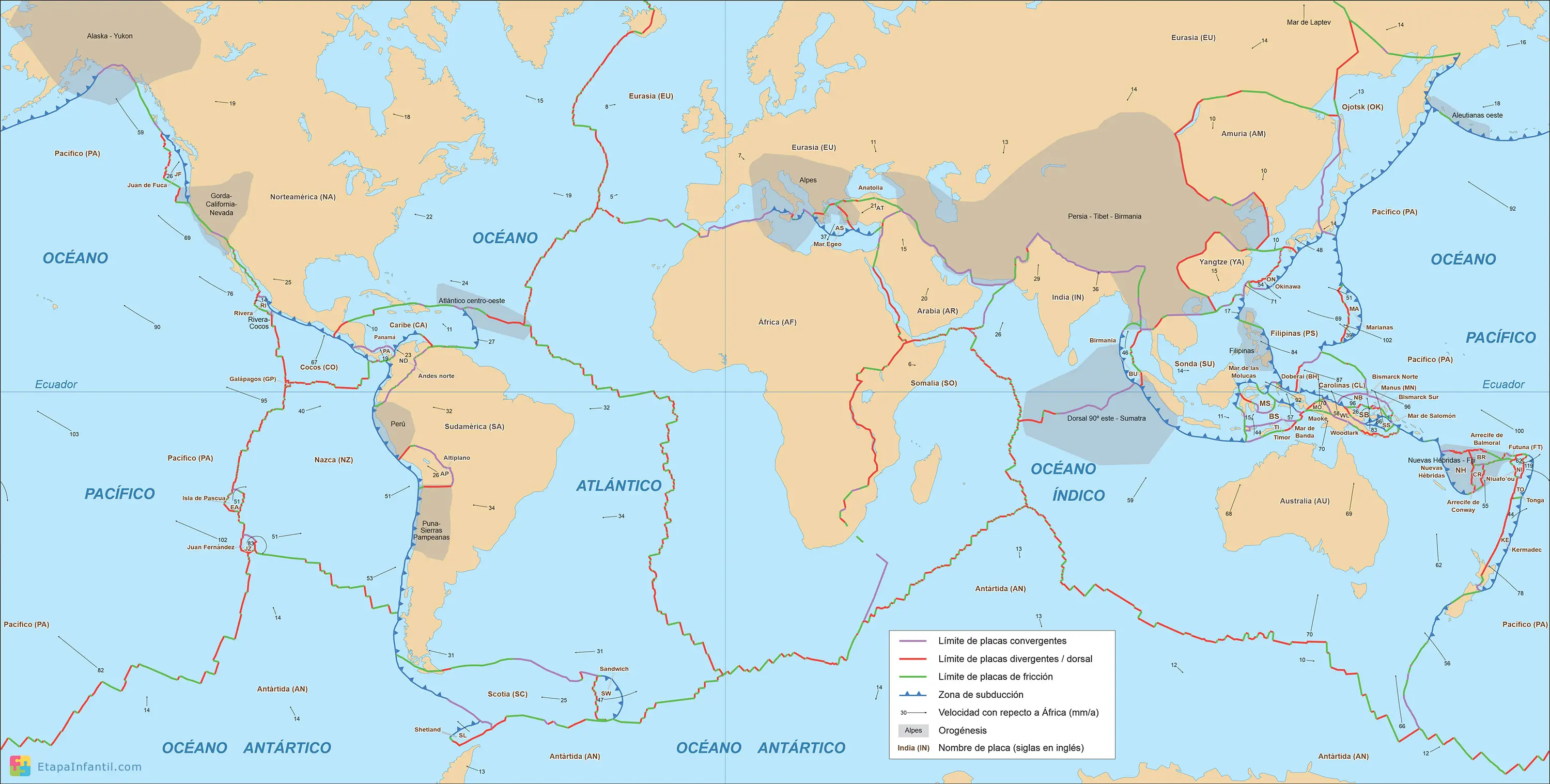 Un mapa mundial con señal