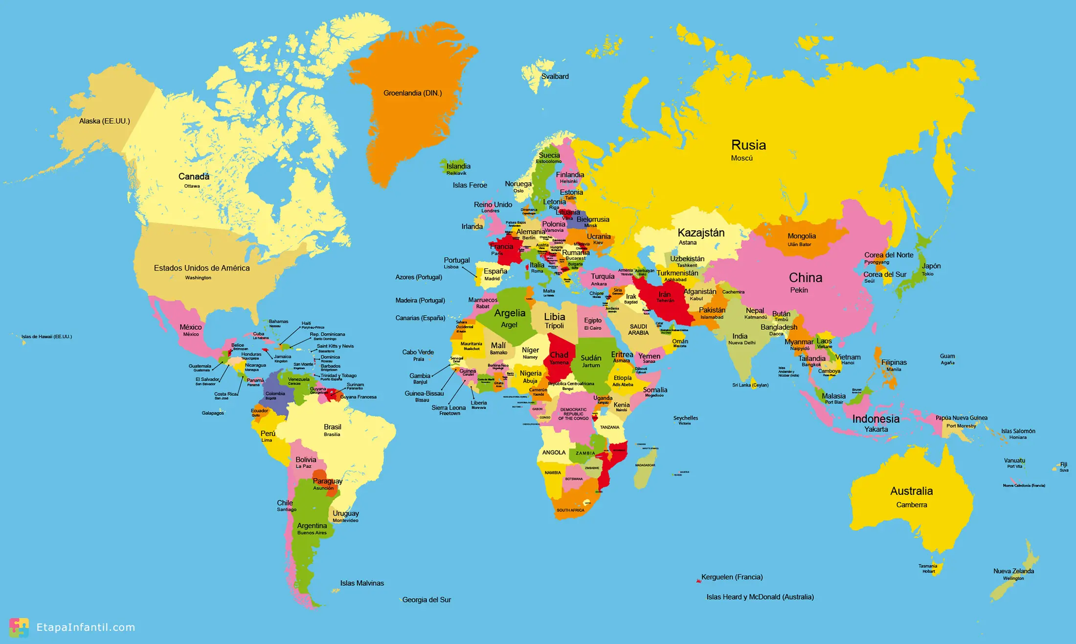 Imprimir Mapa Del Mundo Mapamundi: Los 7 mapas del mundo temáticos más utilizados - Etapa Infantil