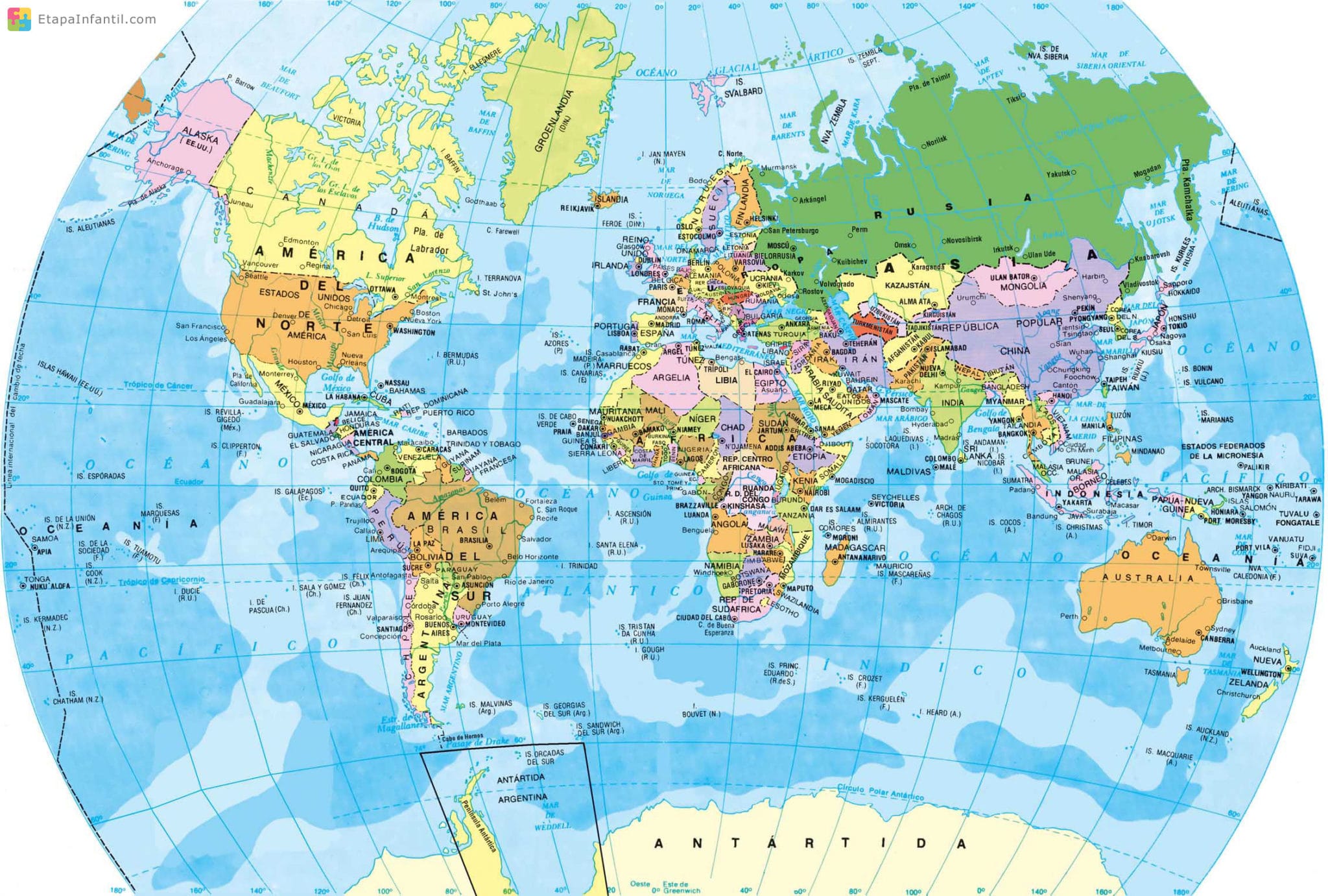 Mapamundi: Los 7 mapamundis temáticos más utilizados para 