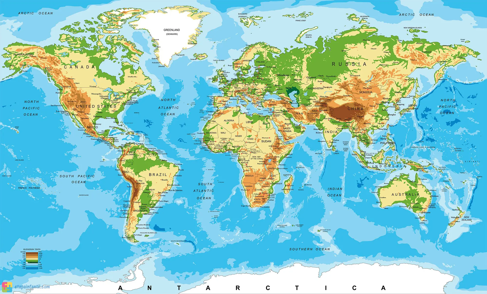 saber Manía Patético Mapamundi: Los 7 mapas del mundo temáticos más utilizados para imprimir -  Etapa Infantil