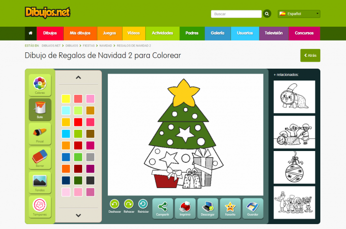 de Navidad para colorear online - Etapa Infantil