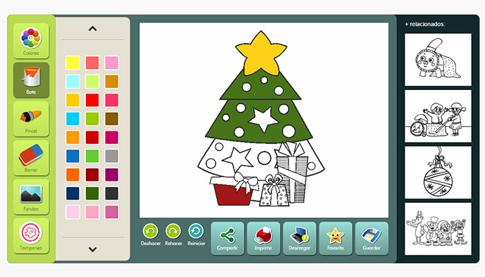 Dibujos de Navidad para colorear online - Etapa Infantil