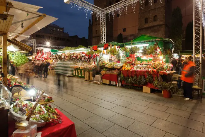 Mercadillo de Navidad Feria de Santa Llúcia, en Barcelona