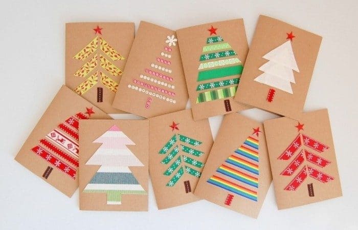 Tarjeta de felicitación con árbol de Navidad