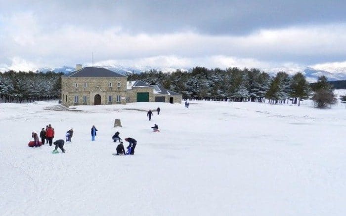 Nieve en Puerto de la Morcuera, en Madrid