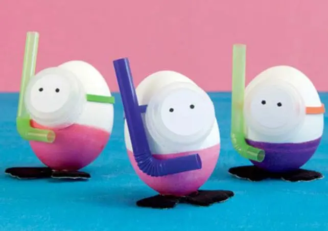 Huevos de Pascua manualidad buceadores