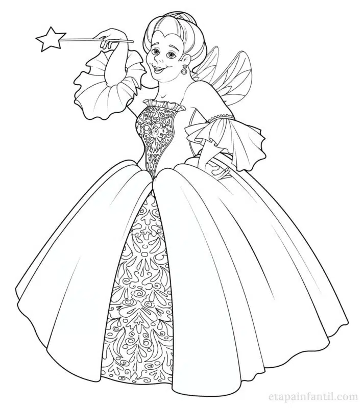 Dibujo para colorear de Hada madrina