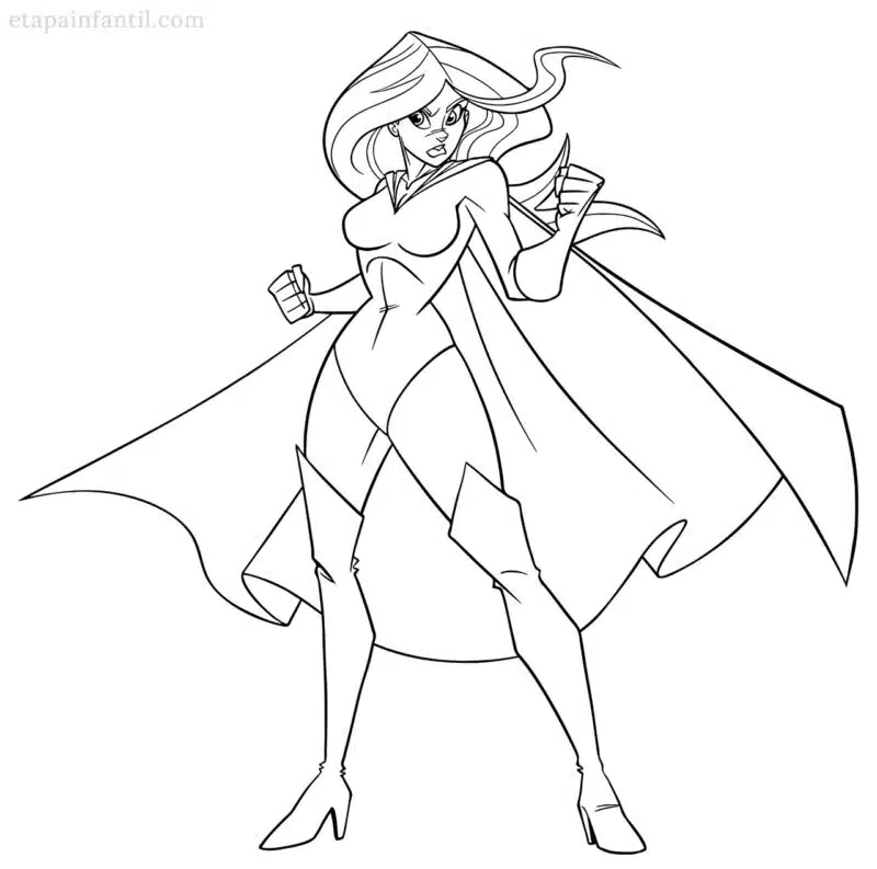 Dibujo para colorear de Heroína capa