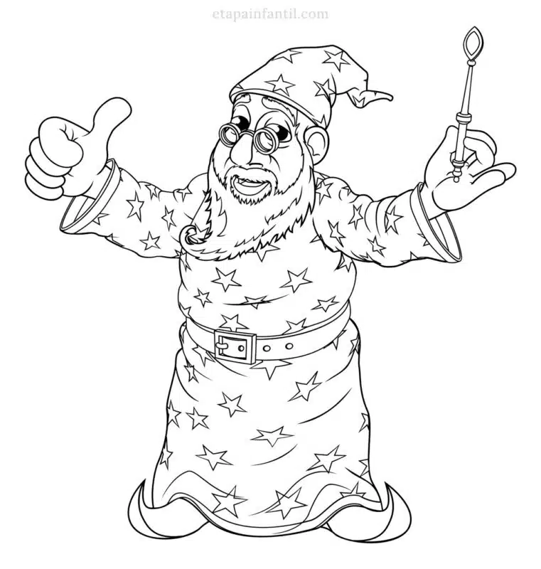 Dibujo para colorear de Mago sabio