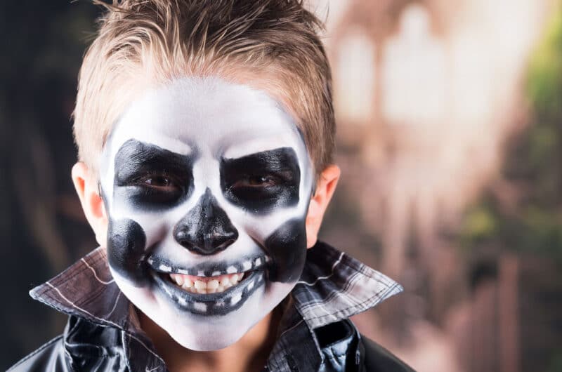 Maquillaje de calavera niño para Halloween