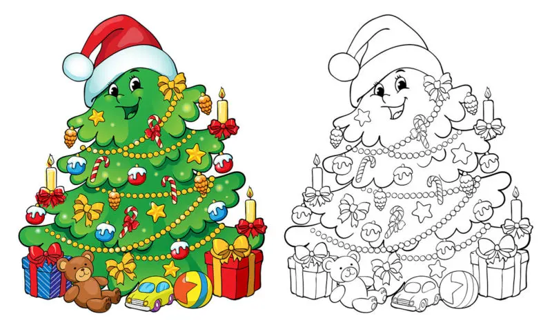 dibujos de Navidad para colorear de figuras navideñas