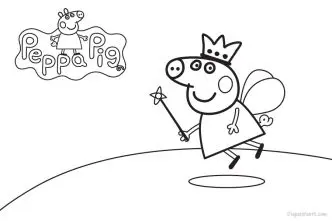 Dibujo Peppa Pig Hada para colorear