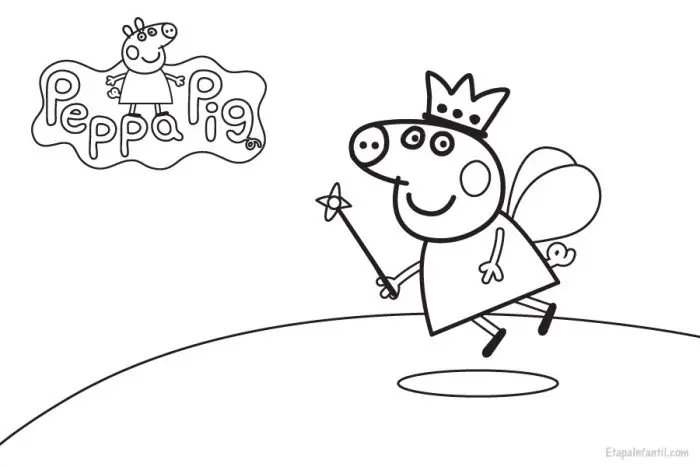 Dibujo La Hada Peppa Pig para colorear
