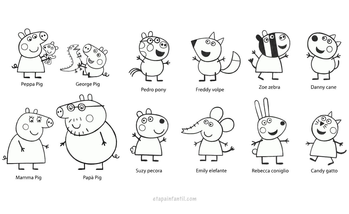 Peppa Pig  Peppa para pintar, Peppa pig para colorear, Dibujo de