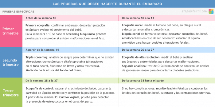 Las pruebas que debes hacerte durante el embarazo Pruebas durante embarazo