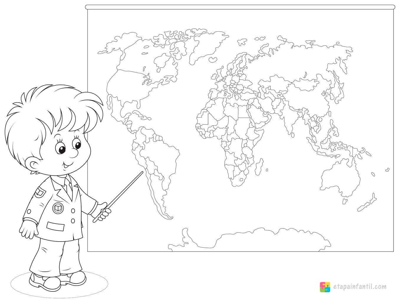 Mapamundi para colorear - Etapa Infantil Mapamundi para colorear - Etapa Infantil