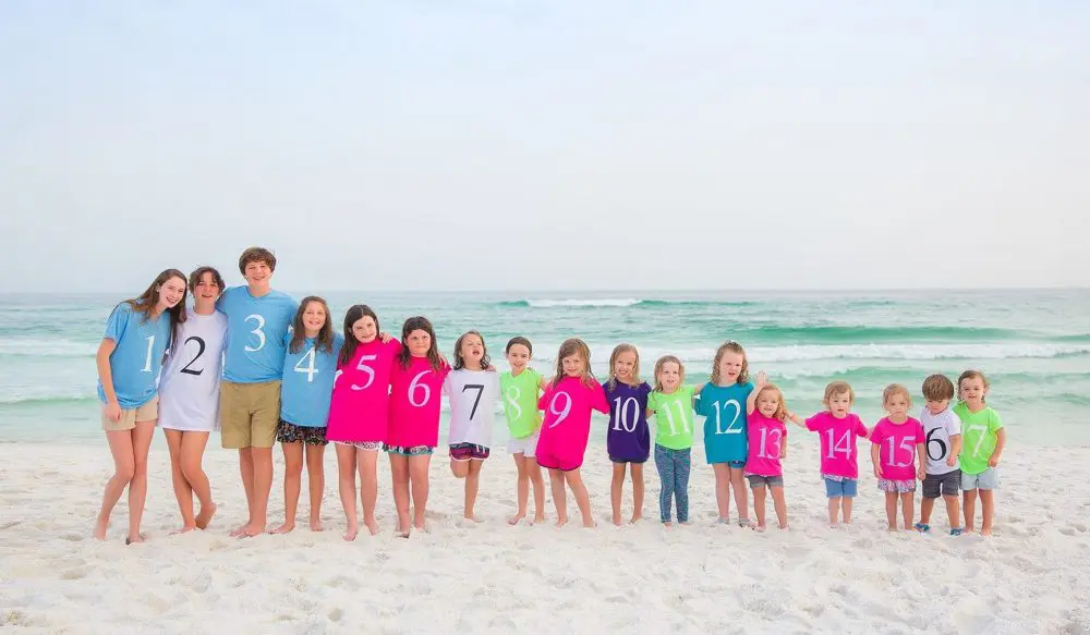 Foto de familia en la playa: 17 primos por orden de nacimiento