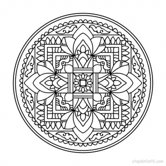 Dibujo mandalas imprimir colorear
