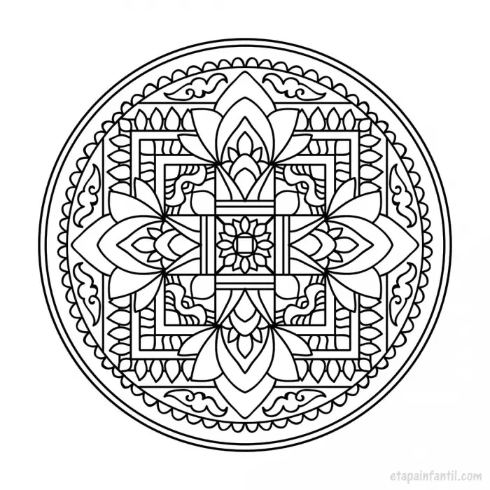 Dibujo mandalas imprimir colorear