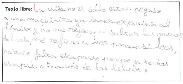 Qué es la lectura según Daniela de 7 años