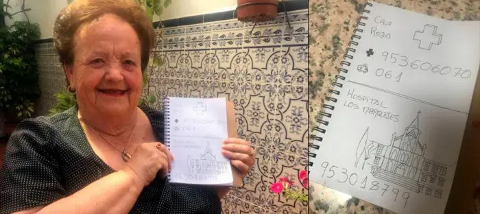 abuela agenda telefonos dibujos