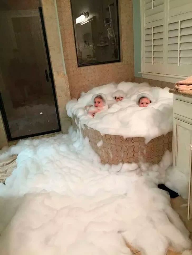 baño espuma bebés