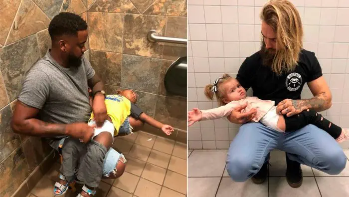 Cambiadores de bebés en baños de hombres