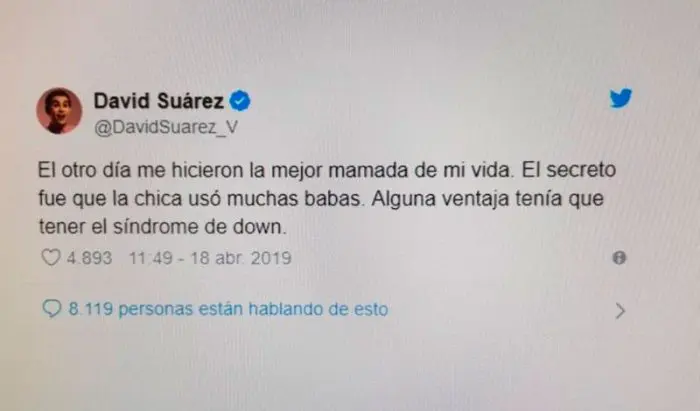 Tweet burla Sindrome Down