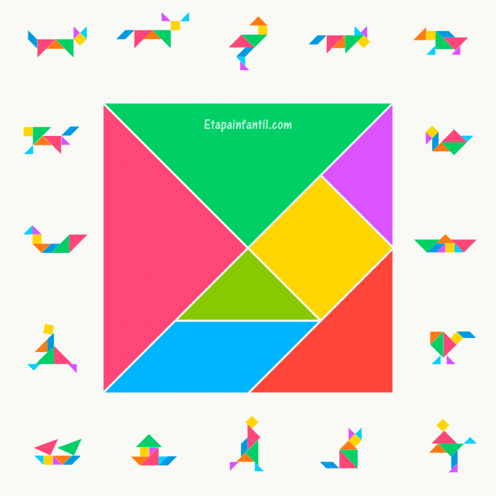 Tangram con figuras para imprimir