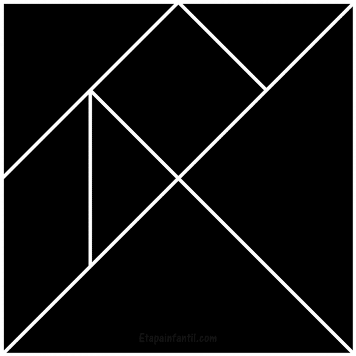 Tangram para imprimir en blanco y negro