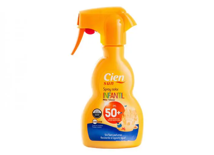 Crema solar Cien Sun Spray Solar Infantil SPF 50+ (LIDL)