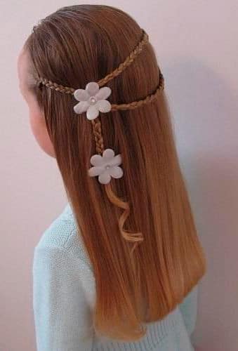 Easy hairstyle for girl Loose hair with braid detail