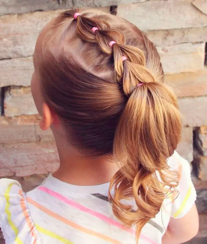 Peinado niña Coleta con trenzas