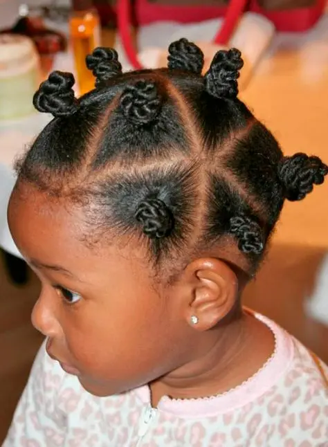Peinado para niña Mini moños múltiples