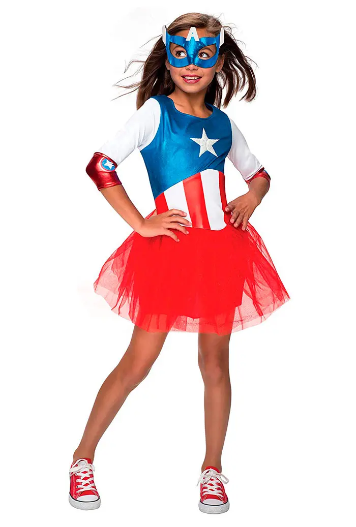Disfraz de Capitán América para niñas