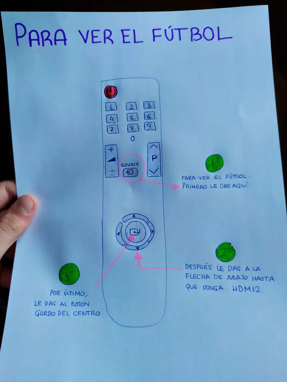 dibujo nieto abuelo mando ver futbol
