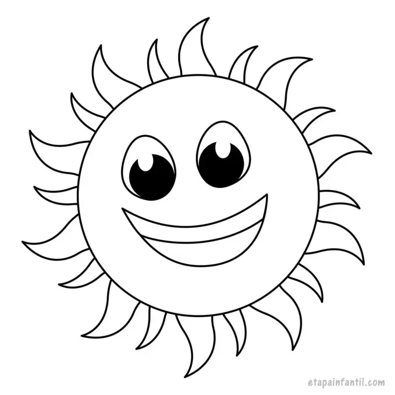 Dibujo de sol primaveral para colorear