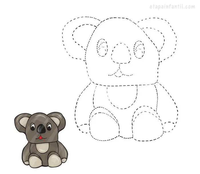 Dibujo de unir puntos de koala