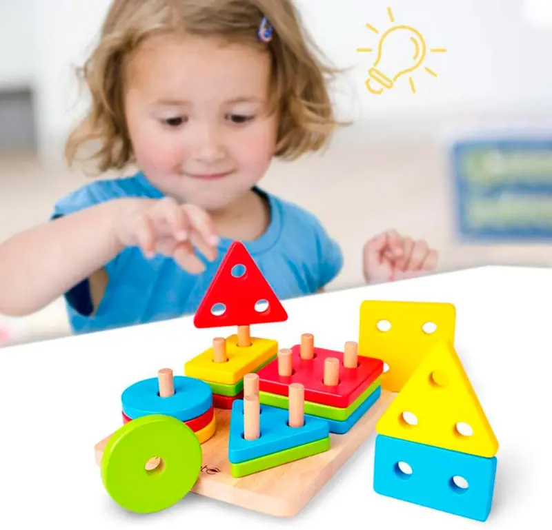 Juguetes de madera Montessori para niño y niña de 3 años, juegos de  desarrollo para bebé