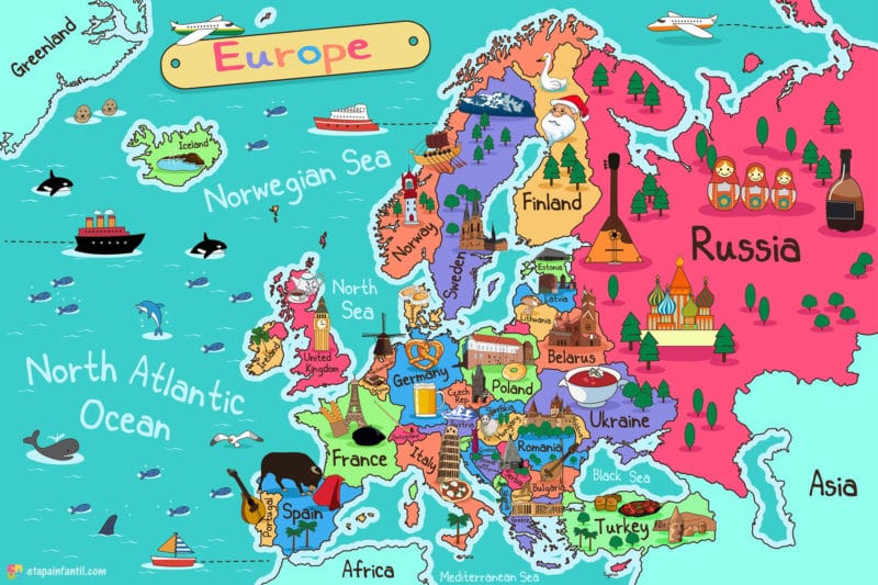 Mapa cultural de Europa para imprimir Mapa cultural de Europa para imprimir