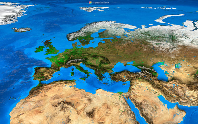 Mapa físico mudo de Europa para imprimir Mapa físico mudo de Europa para imprimir