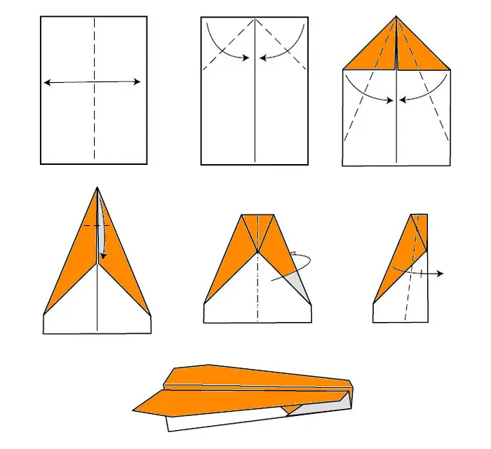 Dibujo avion papel tipo flecha