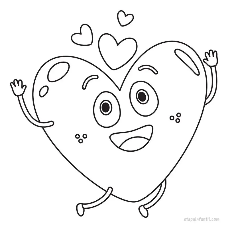 Dibujo kawaii de Corazón feliz para colorear
